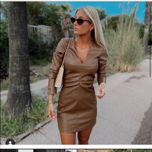 Brown Leather Zara Dress